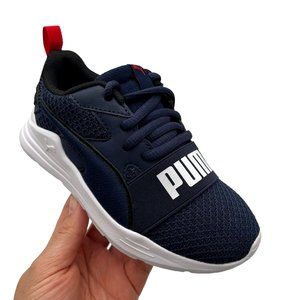 Puma Little Boys Sneakers Size 12 Navy Blue Lace Up Lightweight Comfortable